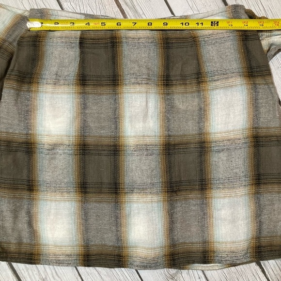 Altar’d State Plaid Wrap Mini Skirt with Tie Khaki M - Picture 12 of 13